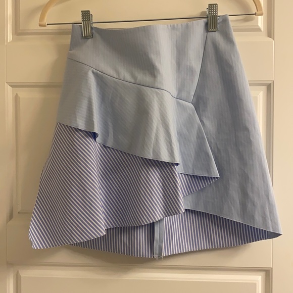 Zara Basic blue and white stripe skirt - Picture 2 of 3